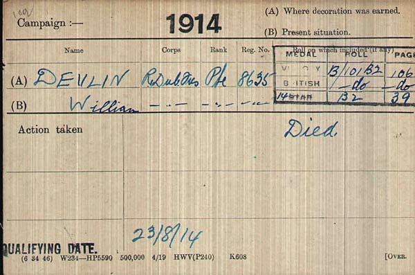 devlin 8635 medal card