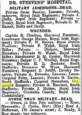 News cutting 1916 easter rising wounded