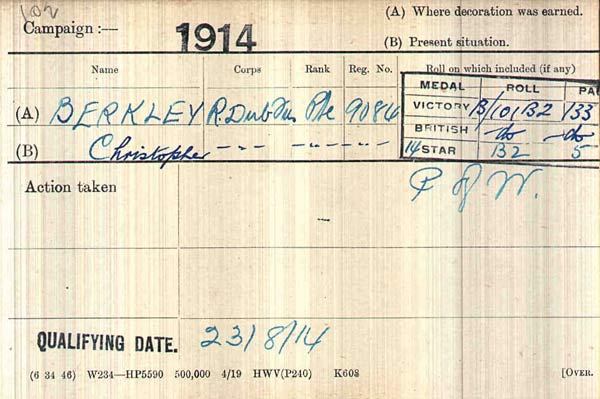 berkley medal card