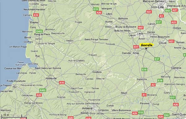 position of Gavrelle in France