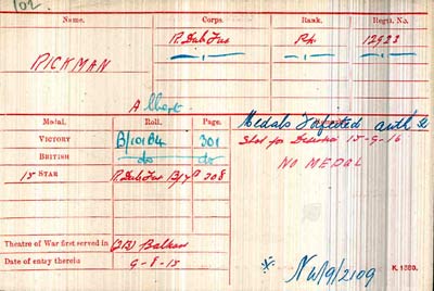 rickman medals card